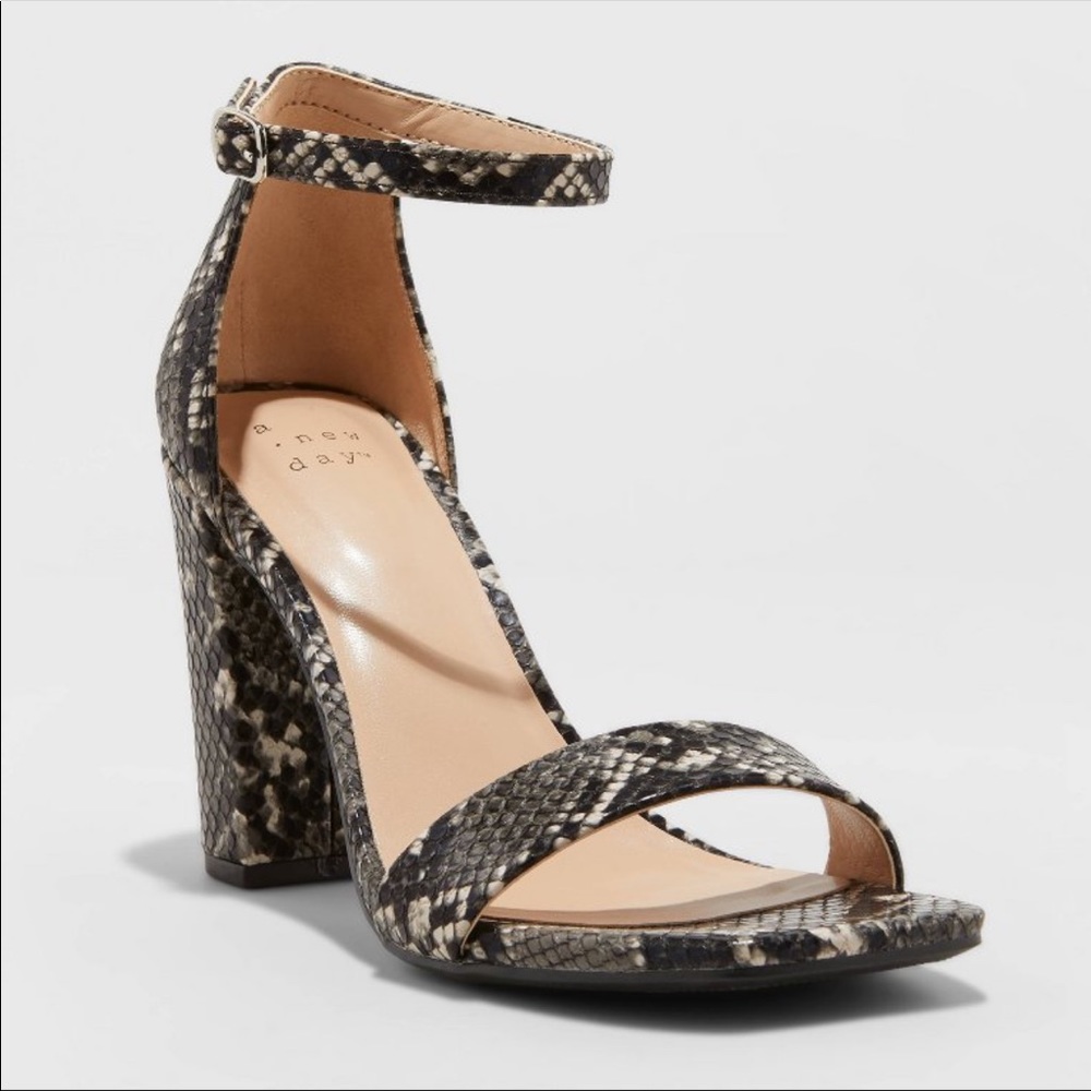 NWT A New Day Emma Snake print high block heels